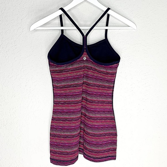 Lululemon Power Y Tank Top in Space Dye Twist Regal Plum Alarming & Naval Blue - Picture 6 of 8
